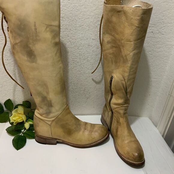 Bed Stu Womens Manchester Distressed Leather Tan Rustic boots sz 9 - Picture 3 of 16